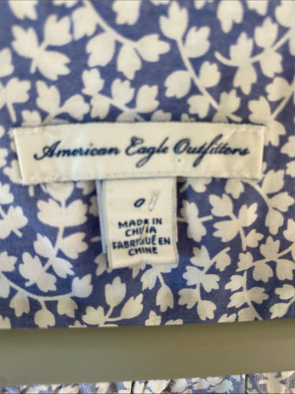 American Eagle Outfitters Light Blue and White Floral Square-Neck Tunic - Picture 5 of 9
